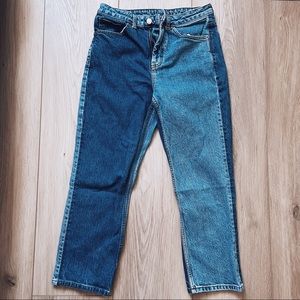 Topshop straight leg two tone jeans, size 28!
